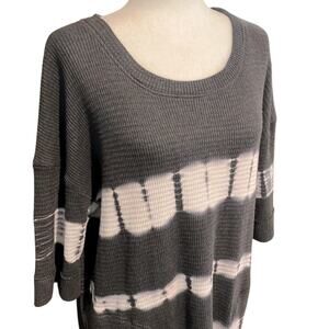 We The Free Bohemian Dark Grey White Combo High/Low Dress/Tunic Medium NWT